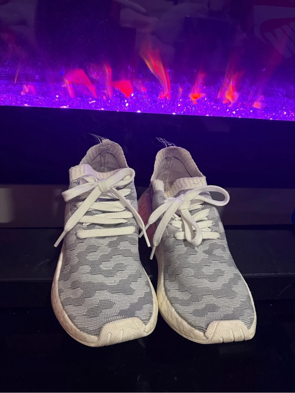 adidas Women's Grey & Pink NMD R1 Primeknit Sneakers